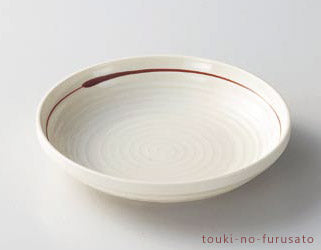 黄粉引8.0パスタ皿 直径25.2cm シンプル 美濃焼 磁器 和食器 丸皿 麺皿 日本製 和風パスタ皿 オードブル 盛皿 陶器のふる里 trysテ