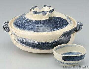 ゴスハケメ6号深鍋 (直径18.5cm 一人用 萬古焼 直火 専用 和 土鍋 耐熱 国産) 陶器のふる里 trysス