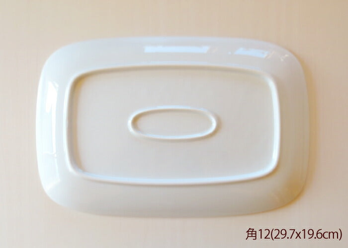 ホワイトUSU角12インチプラター 幅29.7cm 白玉渕(ウス) 食器 スクエアプレート 角皿 大口注文OK 陶器のふる里 stockヤ