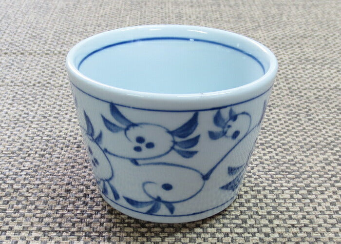 唐草切立そば猪口 180cc そば猪口 そばちょこ 藍色 染付 蕎麦 カップ 国産 和食器 業務用大口OK 陶器のふる里 trysま