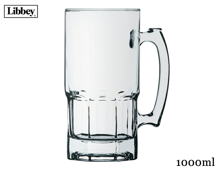 BEERジョッキ5671 容量1000ml ビアジョッキ ビアグラス ビールジョッキ ガラス メキシコ産 陶器のふる里 trysワ