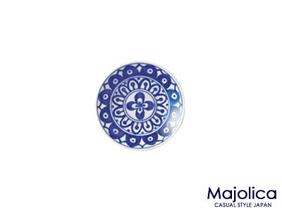 マジョリカYK105皿 直径10.5cm 軽量 うすかる 白磁 丸皿 丸小皿 藍色 北欧風 美濃焼 国産 陶器のふる里 trys亜