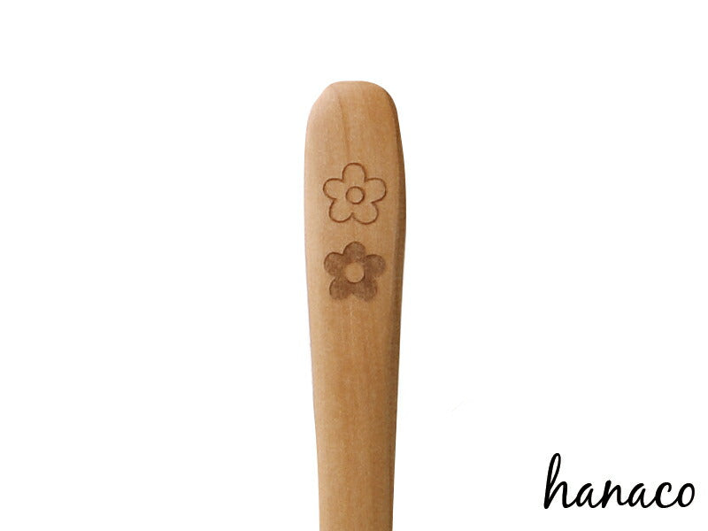 hanaco木製スプーン 長18.7cm カフェ 北欧風 ウッドスプーン 花 木製 食器 カトラリー 陶器のふる里 trysケ