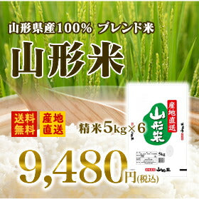 米 30kg米 送料無料米 ブレンド米 山形県産米 生活応援米 白米 精米 5kg×6米