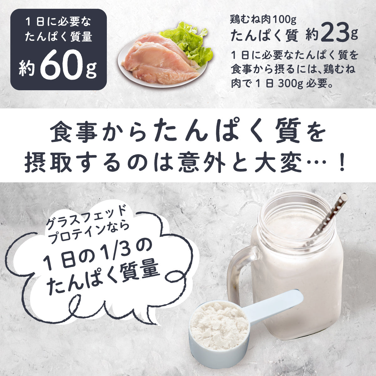 ホエイプロテイン バニラ 1kg グラスフェッド (USDA認証取得原料)
