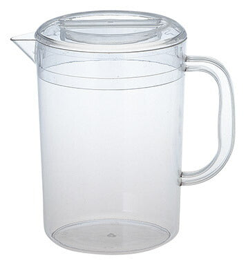 プラスチック蓋付ウォーターピッチャー1.8L 高19.7cm 蓋付き ラーメン屋さんの ウォーターポット 軽量 大容量 飲食店 業務用 シンプル 水差し ウォーターボトル パーティー 卓上 ポット 軽い 1800ml 艶消し ツヤなし 陶器のふる里 trys光