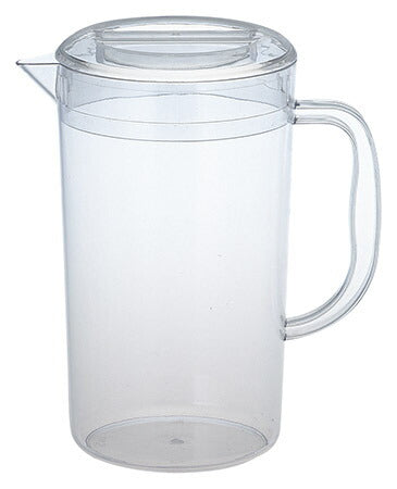 プラスチック蓋付ウォーターピッチャー2.2L 高23.8cm 蓋付き ラーメン屋さんの ウォーターポット 軽量 超大容量 飲食店 業務用 シンプル 水差し ウォーターボトル 2L 2リットル 卓上 ポット 軽い 2200ml 在庫処分 ツヤ消し 艶消し 陶器のふる里 trys光