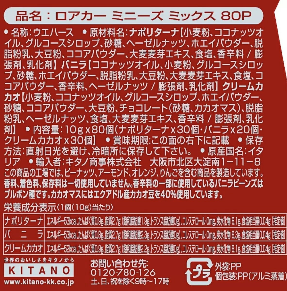 【送料無料】Loacker ローカー ウエハース Loacker ローカー ミニズアソート 80個入り 【コストコ通販】【送料無料】#8