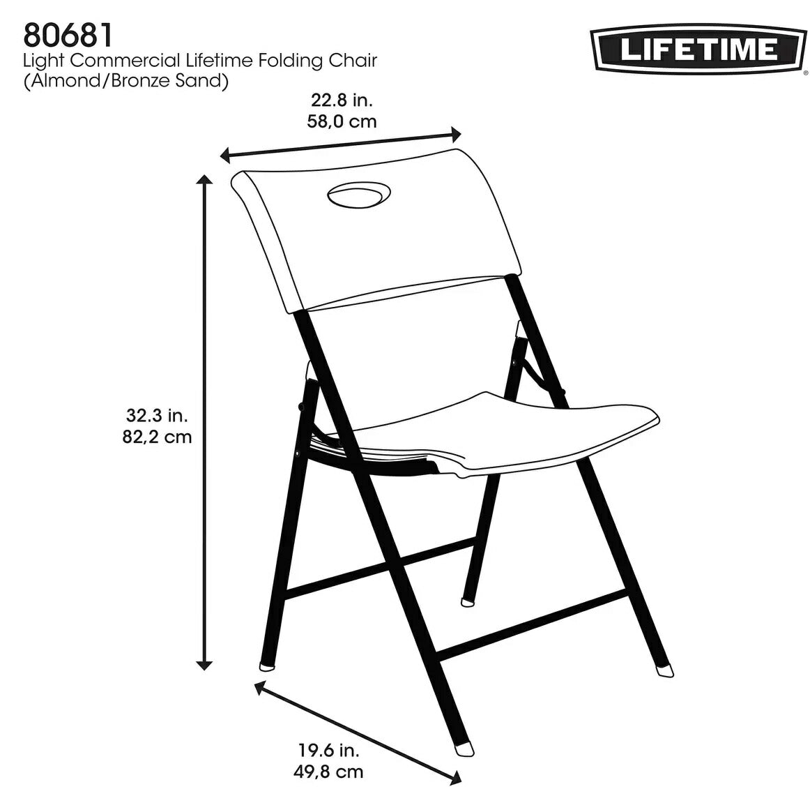 ★イス2脚セット★ 【 送料無料:メーカー直送品】 LIFETIME プラスチック製 折り畳みイス 屋内 屋外使用可能 ライフタイム イス 折りたたみ式 ピクニック キャンプ チェアー Folding Chair【コストコ通販】【送料無料】