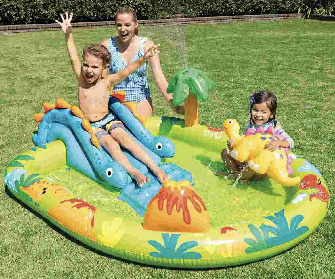 《メーカー直送品》送料無料【リトルディノ(補修パッチ付き!)】INTEX インテックス リトル ディノ プレイセンター プレイランド 1.91m x 1.52m x58cm(縦、横、高さ)ビニールプール プール 子供用【コストコ】インデックス