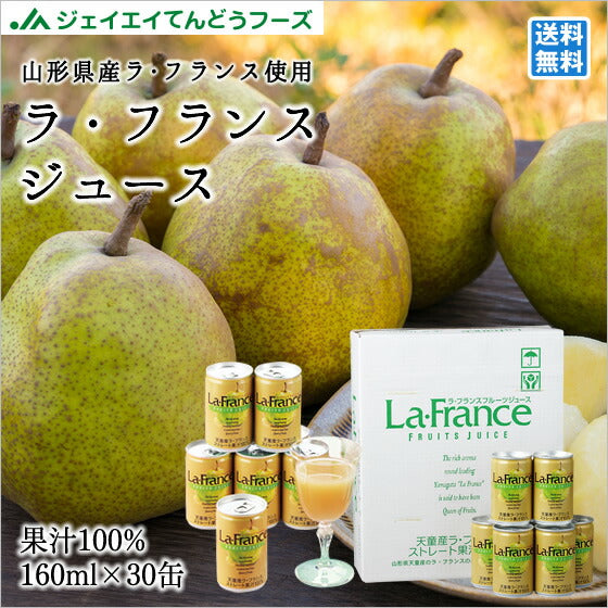 ギフト 送料無料 果汁100% ラ・フランスジュース160g×30缶入り【送料無料】※一部地域は別途送料