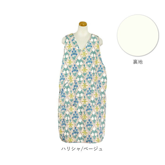 【キューブチェック/グレー・エプロン】 エプロン 暖かい 通販 キルトタブリエ ロングエプロン冬用 フレンズヒル 保育士 介護士 防寒 裏ボア 秋冬 かわいい おしゃれ 大人 ルームウェア 撥水 ロング丈 母の日 敬老の日 ギフト