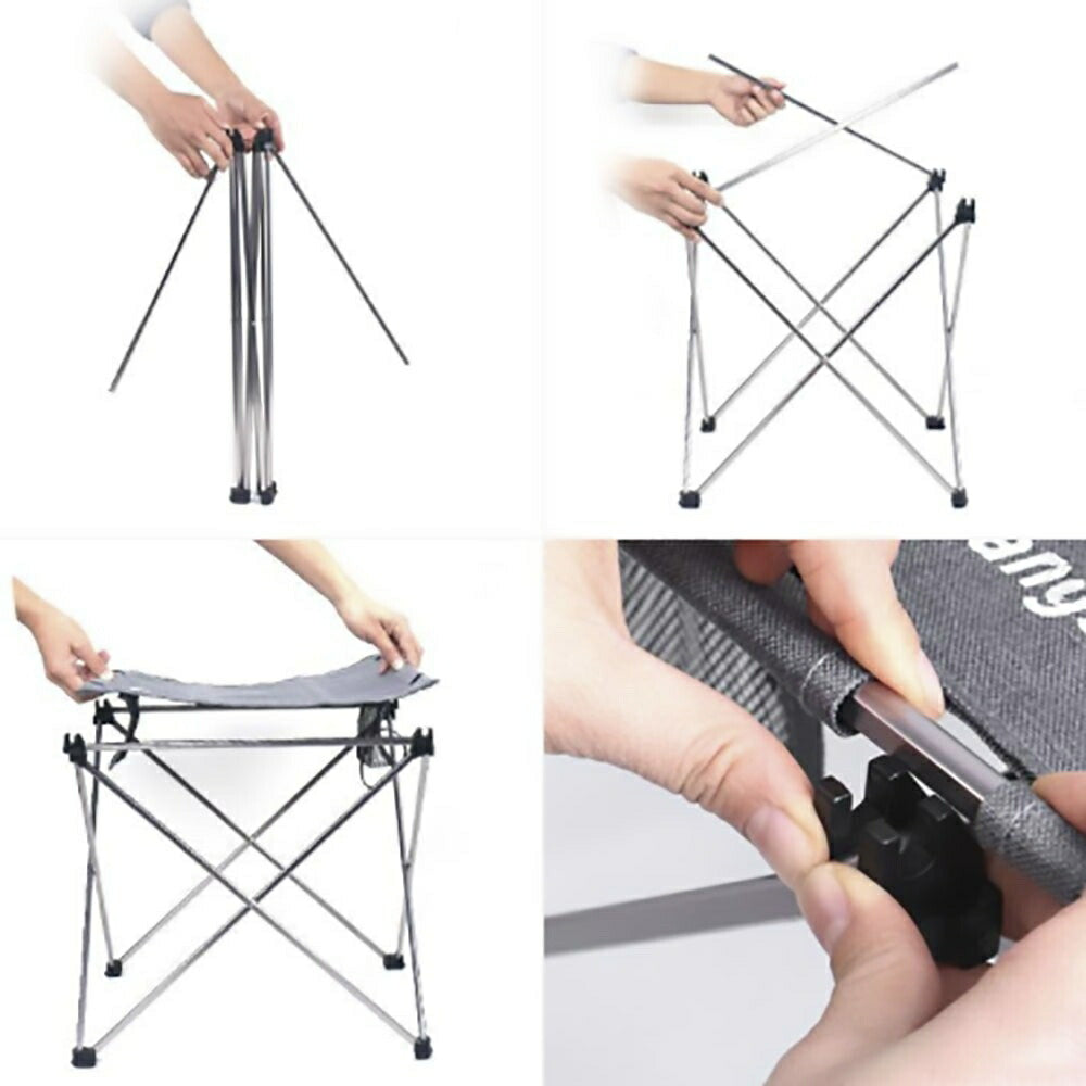 アウトドア 折りたたみ 58cm テーブル ブラック キャンプ コンパクト 組立簡単 軽量 軽い スマート おしゃれ ソロキャンプ BBQ バーベキュー 運動会 ピクニック 登山 サバイバル 小型 簡易テーブル レジャーテーブル