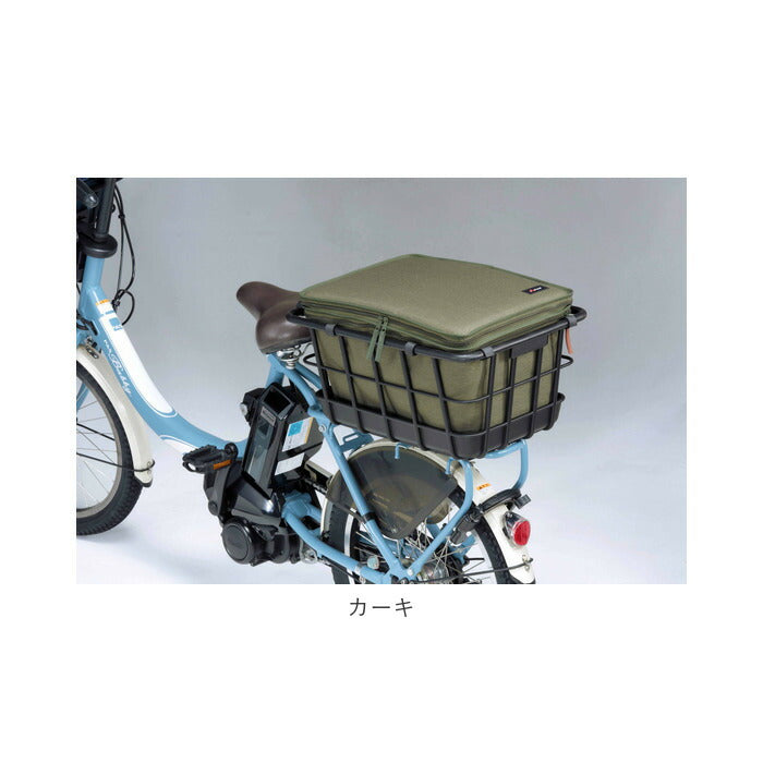 【カーキ・インナーカバー】 自転車 後ろカゴカバー 通販 後ろカゴ 二段式 バッグ 大容量 大型 2段式 かごカバー カゴカバー 盗難防止 リアタイプ 撥水 はっ水 防水 インナーカバー リヤータイプ kawasumi KW-860