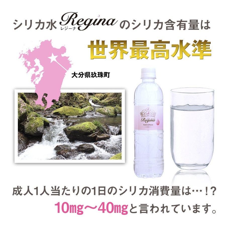 シリカ水 24本 525ml 高濃度シリカ水 レジーナ