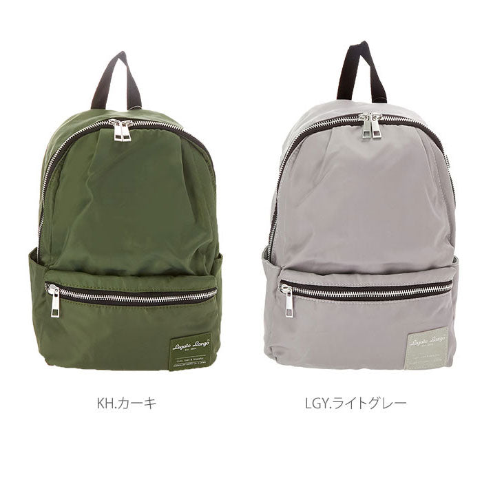【BK.ブラック】 ミニリュック Legato Largo レガートラルゴ 通販 レディース おしゃれ ナイロン調 はっ水 撥水加工 シンプル 無地 黒 ブラック 紺 ネイビー 通勤 通学 メンズ ユニセックス