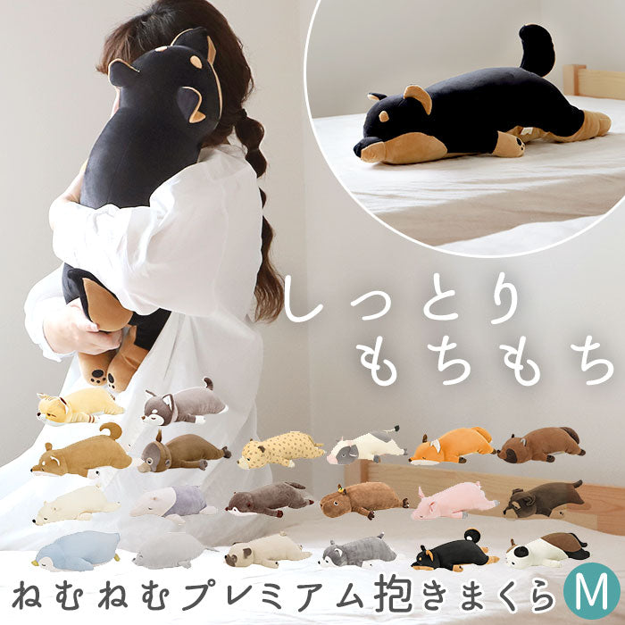 【78211.31ぽんきち・Mサイズ】 抱き枕 ぬいぐるみ 通販 ねむねむ プレミアム かわいい クッション 枕 子供 マクラ キッズ 寝具 子供部屋 だきまくら クリスマス プレゼント 誕生日 ギフト 動物 癒し系 昼寝 ぬいぐるみ