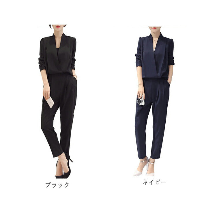 【グレー・Lサイズ】 パンツスーツ レディース 通販 卒業式 入学式 パンツドレス 結婚式 セットアップ? 通勤 オールインワン テーパードパンツ フォーマル 七五三 お宮参り カジュアルスーツ 誕生日会