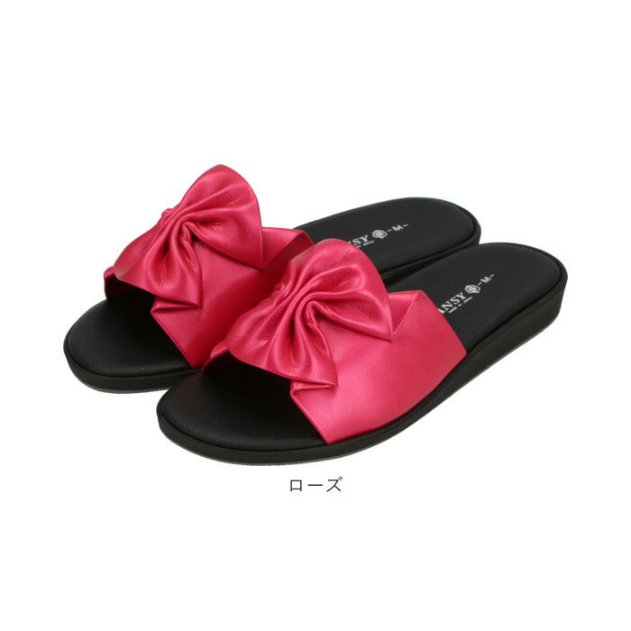 【ブラック・Lサイズ】 サンダル レディース 履きやすい 通販 おしゃれ かわいい パンジー pansy 軽い 軽量 歩きやすい 疲れにくい シンプル カジュアル つっかけ オフィス 職場 事務所 ローヒール フラット