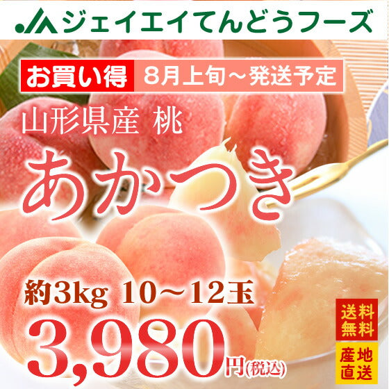 ※2017年出荷予約商品※【お買い得品】山形県産白桃あかつき約3kg(10玉〜12玉)【送料無料】※一部地域は別途送料