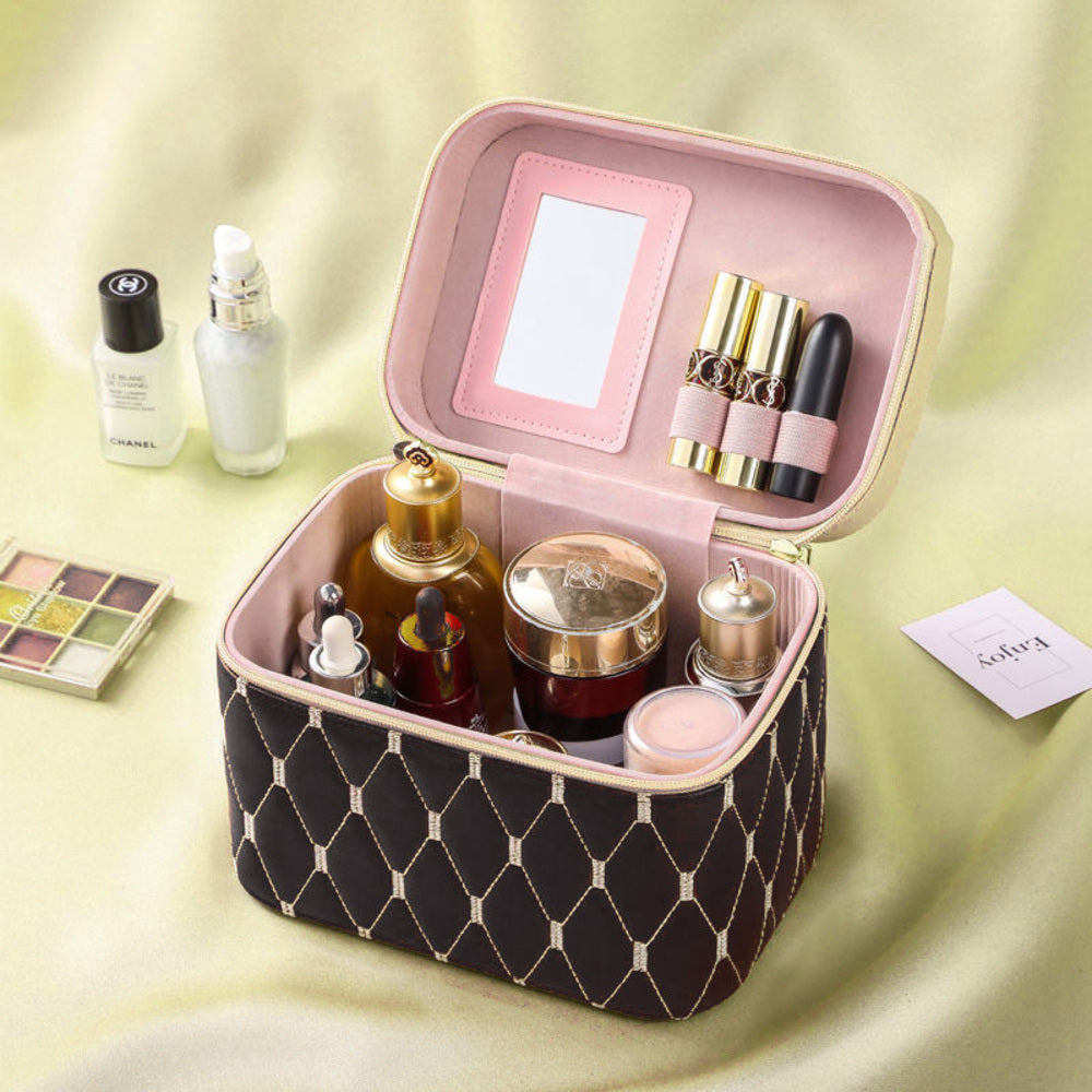 ブラック化粧品収納ボックス ブラック メイクボックス ケース 化粧品 コスメツール収納 ボックス