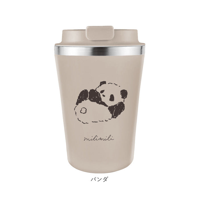 【パンダ】 タンブラー 持ち運び 通販 ステンレスタンブラー 蓋つき 蓋付き フタ付 保温 保冷 おしゃれ ミリミリ かわいい コーヒーカップ コンビニコーヒー 380ml 約 400ml ドリンクホルダー 食器