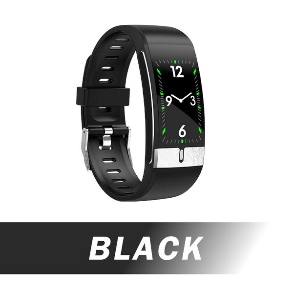 (Black)スマートウォッチ SNS通知 IP68 防水 睡眠計