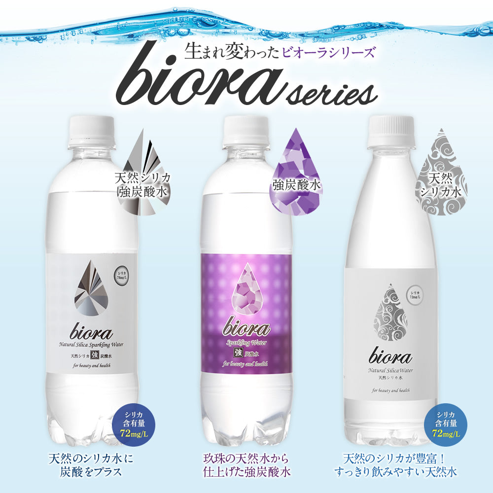 500ml×24本 大分県玖珠連山より大自然の恵み「biora天然シリカ水」シリカ72mg/L 送料無料
