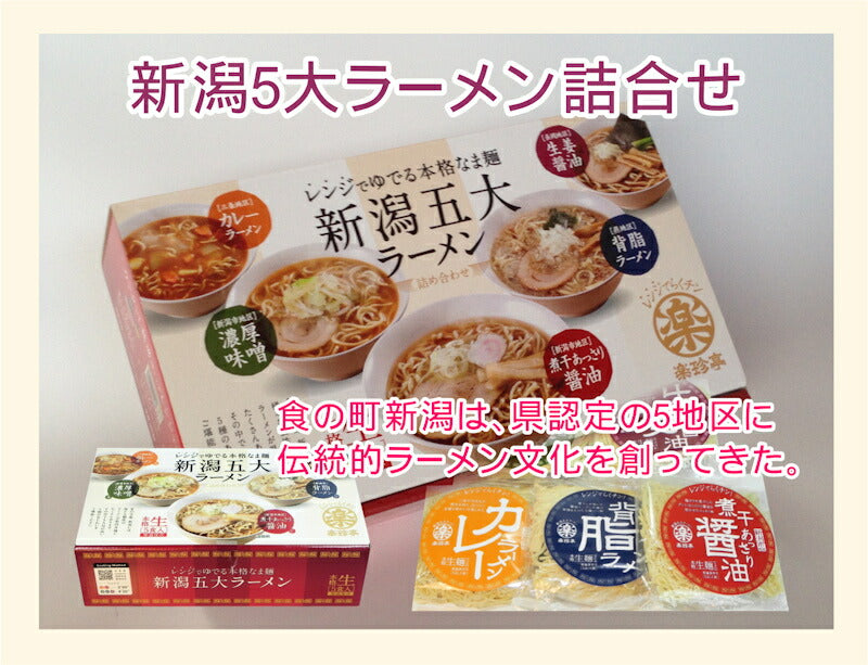 【麺類 ラーメン 新潟5大ラーメン】新潟県 三条市 想樹新潟5大ラーメン 5つの味詰合せ110g5袋 スープ付き 電磁レンジで調理送料無料【贈り物 贈答品 ギフト】