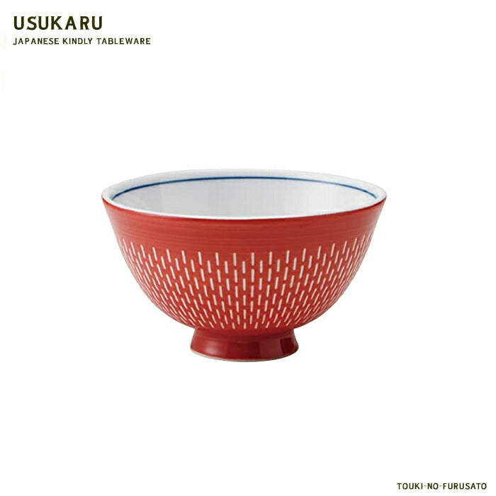 スベランヌ(赤)UK葵型茶碗 直径11cmxH6.5cm ご飯茶碗 飯碗 ライスボウル ごはんちゃわん 滑らない 介護 レッド 食器 美濃焼 うすかる 和食器 陶器のふる里 trys亜
