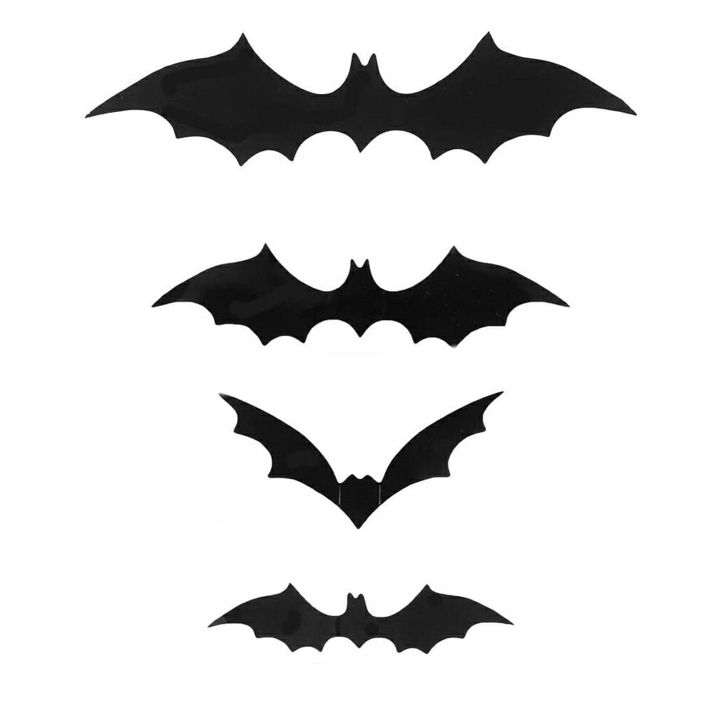 ハロウィン コウモリ シール 44枚セット 3D 立体 ステッカー こうもり 蝙蝠 ホラー リアル 本格的 誕生日 飾り付け 室内 クリスマス 怖い 恐怖 渋い かわいい Xmas Christmas 豪華 華やか おしゃれ パーティー デコレーション