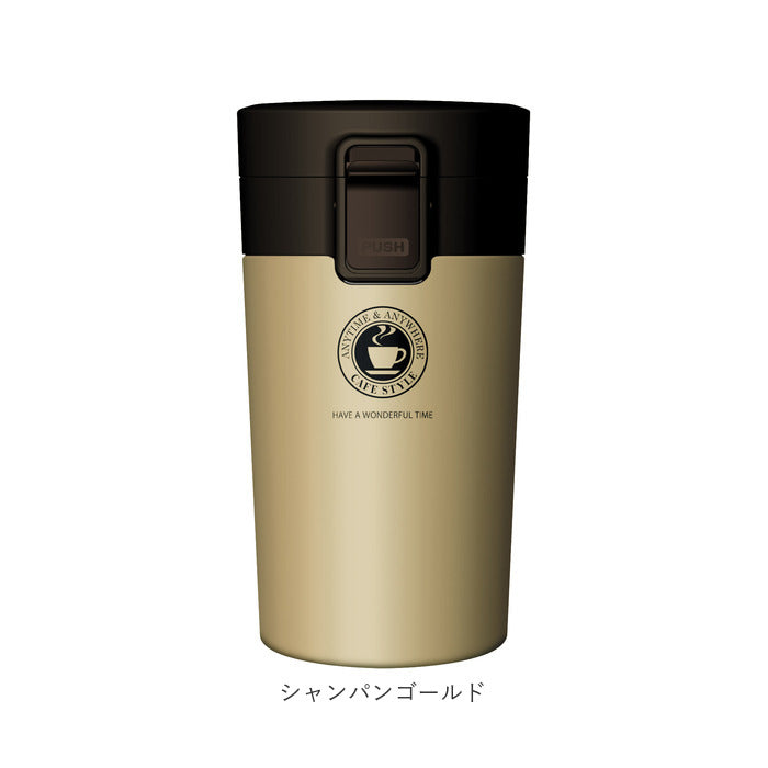 【ブラック】 アスベル タンブラー 290ml 通販 保冷 保温 蓋付き おしゃれ マグボトル カフェマグ ワンタッチ 広口 注ぎやすい 洗いやすい ステンレスボトル 真空断熱 マイボトル 水筒 ASVEL TL290