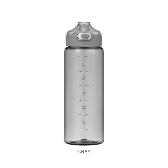 【GRAY・0】 ウォーターボトル 目盛り 通販 1リットル 水筒 1L 直飲み 洗いやすい ワンタッチオープン 軽量 軽い SANTECO サンテコ Track&Go 丈夫 トライタン タイムマーカー付き CBジャパン