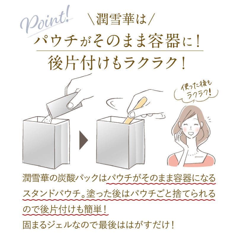 【塗って固まる】洗い流さない炭酸パック 潤雪華