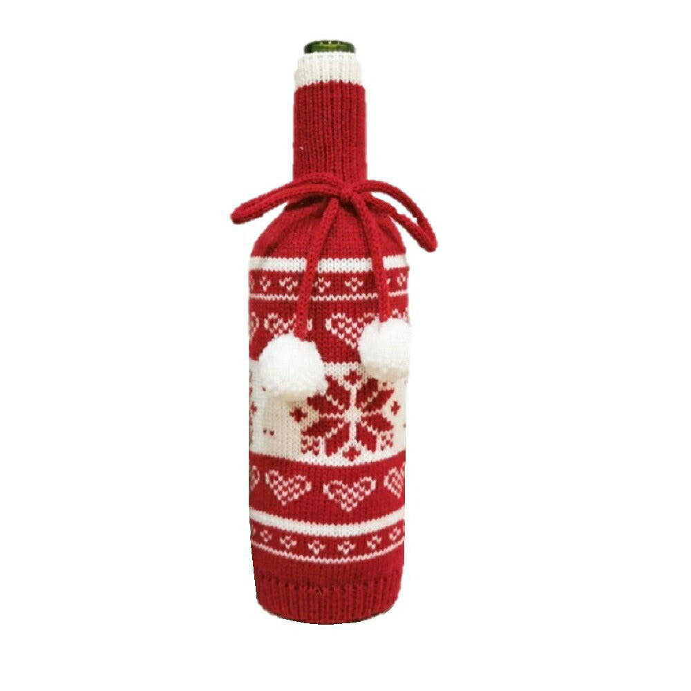 雑貨 ワインボトルカバー 雪の結晶 ニット ボトルカバー クリスマスデコレーション クリスマスパーティー かわいい デザイン サンタクロース スノーマン ワイン クリスマス 食卓 インテリア パーティ デコレーション 飾り 装飾 プレゼント 贈り物