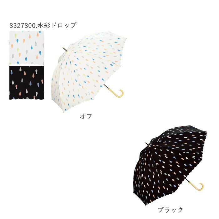 【ブルー・4767800.Sマーガレット】 wpc 傘 レディース 通販 晴雨兼用傘 長傘 晴雨兼用 8本骨 親骨 58cm 手開き UVカット 通学 通勤 ラッセルレース アイビーフラワー クリーミーフラワー ストライプマーガレット 小花