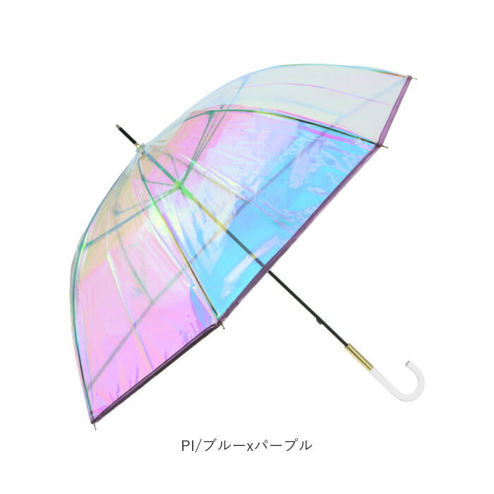 【GD/ピンクxイエロー・プラスチック傘】 wpc 傘 シャイニー 通販 ビニール レディース 長傘 ビニール傘 オシャレ おしゃれ パイピング 60cm 60センチ 8本骨 W by Wpc. ダブリュピーシー pt-au01 PT-028 PT-029 レディース雨傘