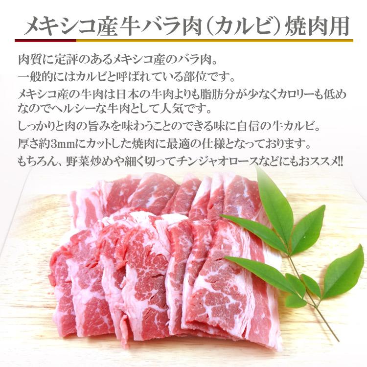 メキシコ産牛カルビ（焼肉用）500g 数量限定入荷!!飲食店御用達