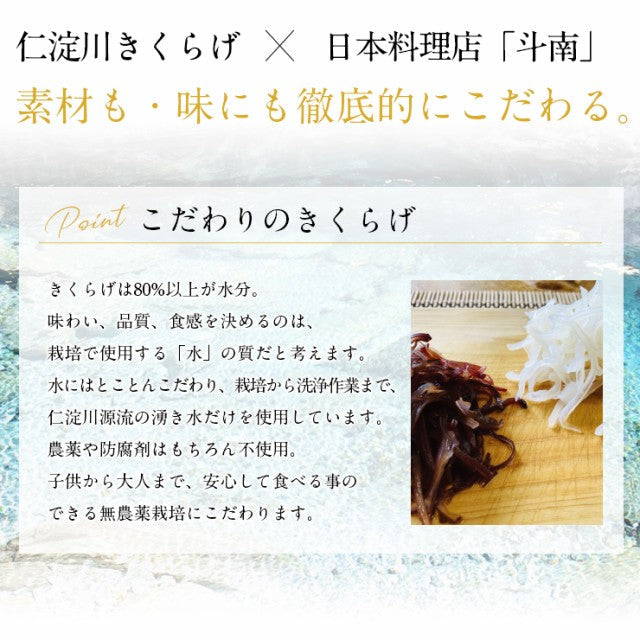 東京神楽坂の名店日本料理「斗南」総料理長監修 きくらげ生姜100g 高知県仁淀川産きくらげ100％使用/定形郵便/
