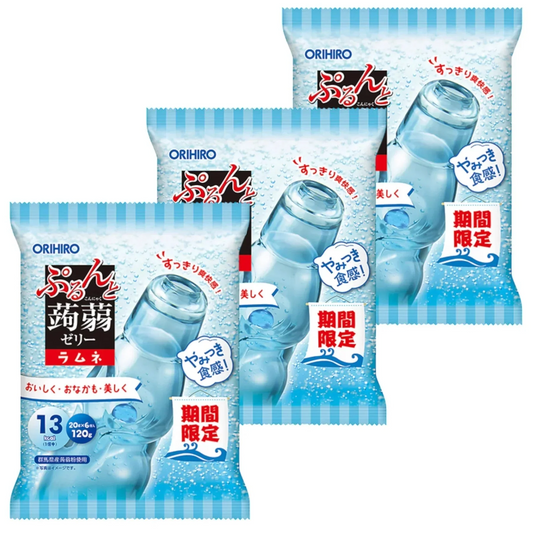 【3個セット】オリヒロ やみつき食感！ぷるんと蒟蒻ゼリー パウチ ラムネ 20g*6個入 こんにゃくゼリー 蒟蒻ゼリー ゼリー (ゼリーラムネ3)※