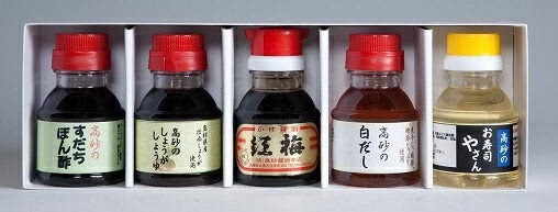 出雲 「調味料セット」 100ml×5本セット（紅梅・すだちぽん酢・しょうがしょうゆ・白だし・お寿司やさん）【箱入り】