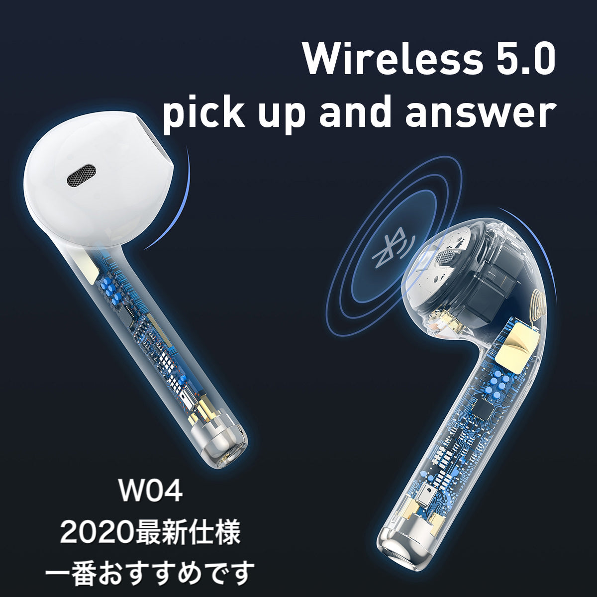 Bluetooth イヤホン 両耳 高音質 完全 ワイヤレス イヤホン 耳掛け式(m010)黒