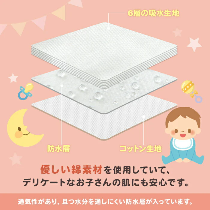 男の子 トレーニングパンツ【M：体重8-13Kg】 6層 おねしょ パンツ ガーゼ 防水層付 ズボン おねしょ対策 通気性 トイトレ トレパン 布おむつ  キッズ ベビー 赤ちゃん 下着 70
