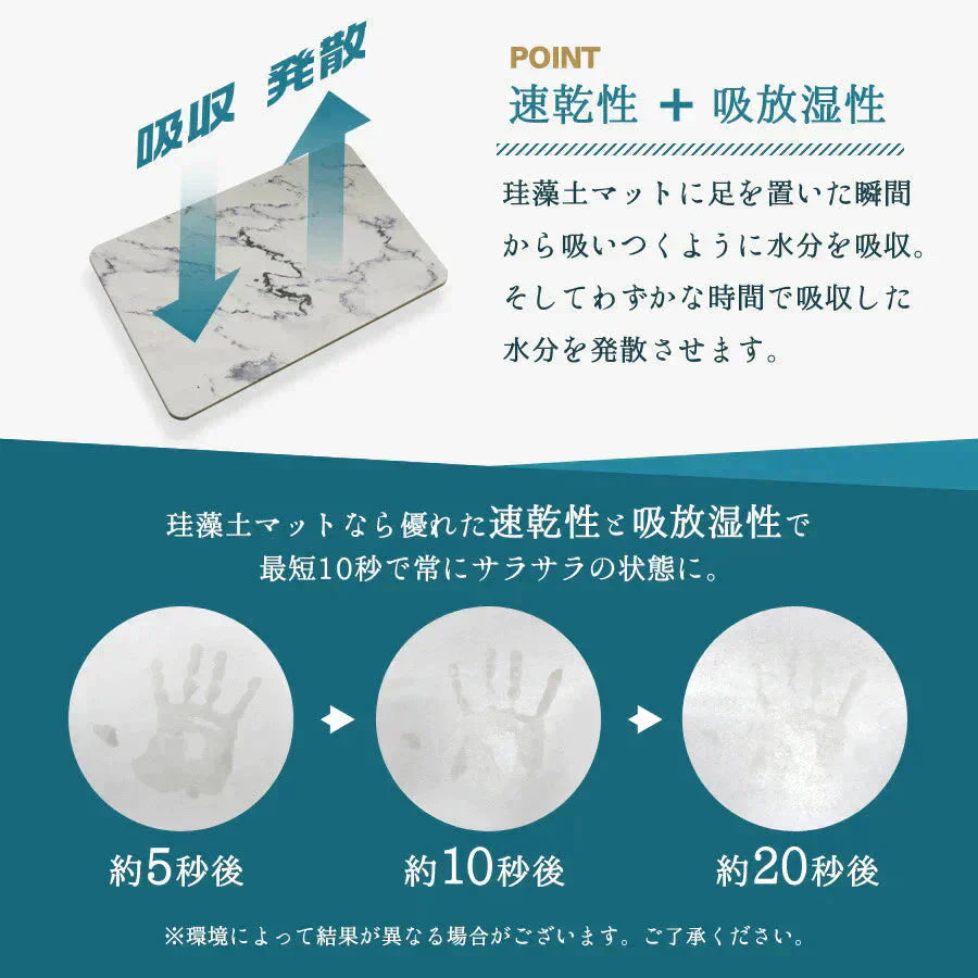 【パターン①グレー】珪藻土バスマット アスベスト未使用 快適 バスマット 珪藻土 マット 珪藻土マット Lサイズ 60cm バスマット 足拭きマット 足ふきマット お風呂マット 吸水 速乾 おしゃれ かわいい バス用品 清潔 大理石調 成分検査済み 吸水 速乾