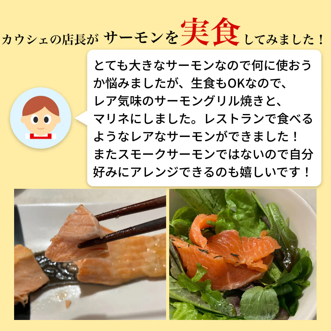 お刺身サーモン フィレ1枚(750g以上) トラウトサーモン 生食用