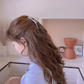 (B)パール バンスクリップ ヘアクリップ アクセント バレッタ まとめ髪 髪飾り ヘアアクセサリー 髪留め ヘアアレンジ