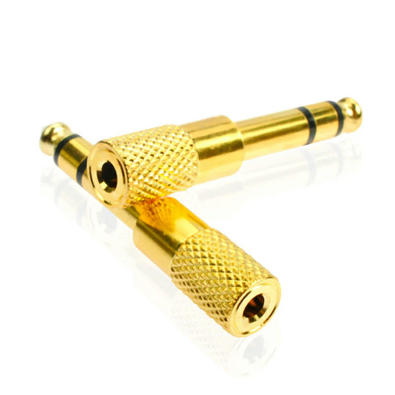 auxアダプター 金メッキ 6.5mmオス⇔ 3.5mmメス コネクタ 3.5AUXジャック AUXアダプタ ヘッドホン φ6.5mm φ3.5mm 変換 スピーカー イヤホン マイク 楽器