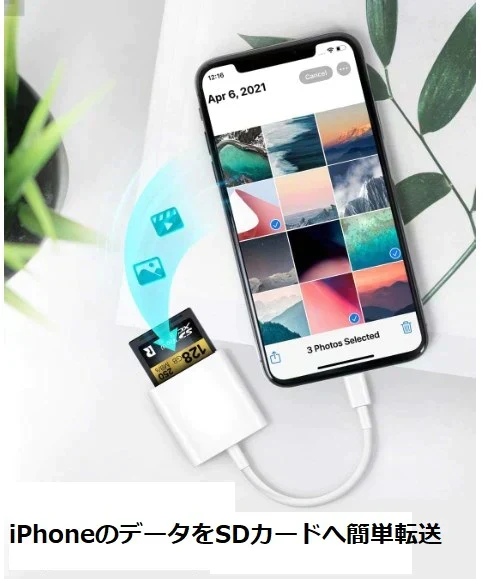SDカードリーダー 2in1 iPhone iPad データ転送 動画転送 ライトニング SD TF