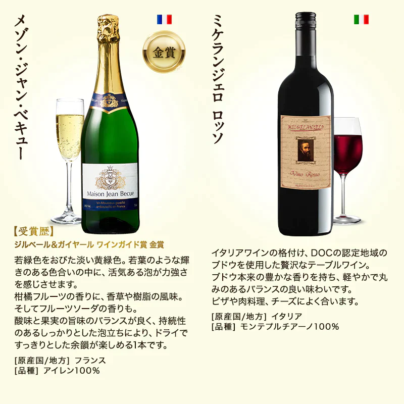 金賞入り 欧州限定 赤 白 泡 ワイン パーティーパック 12本 飲み比べ セット [W]