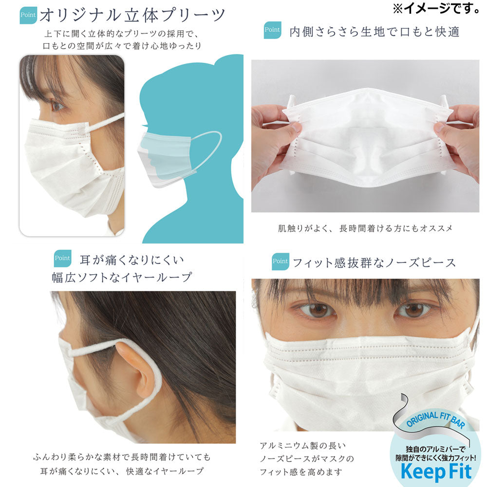 メディコム クラスメディカル プラスリラックス 口元ゆったり さらさら不織布 ホワイト 個包装 小さめサイズ 40枚入り X4箱